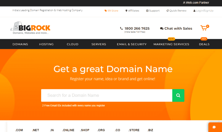 bigrock most reliable domain registrar