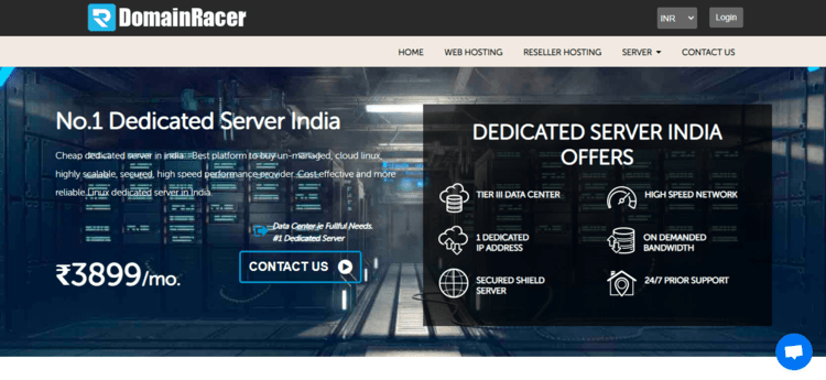 domainracer top dedicated server hosting india