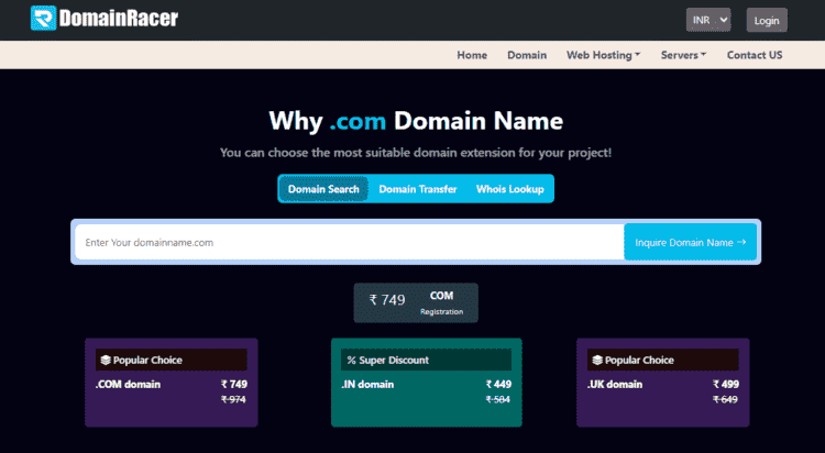 domainracer cheapest domain name registrar